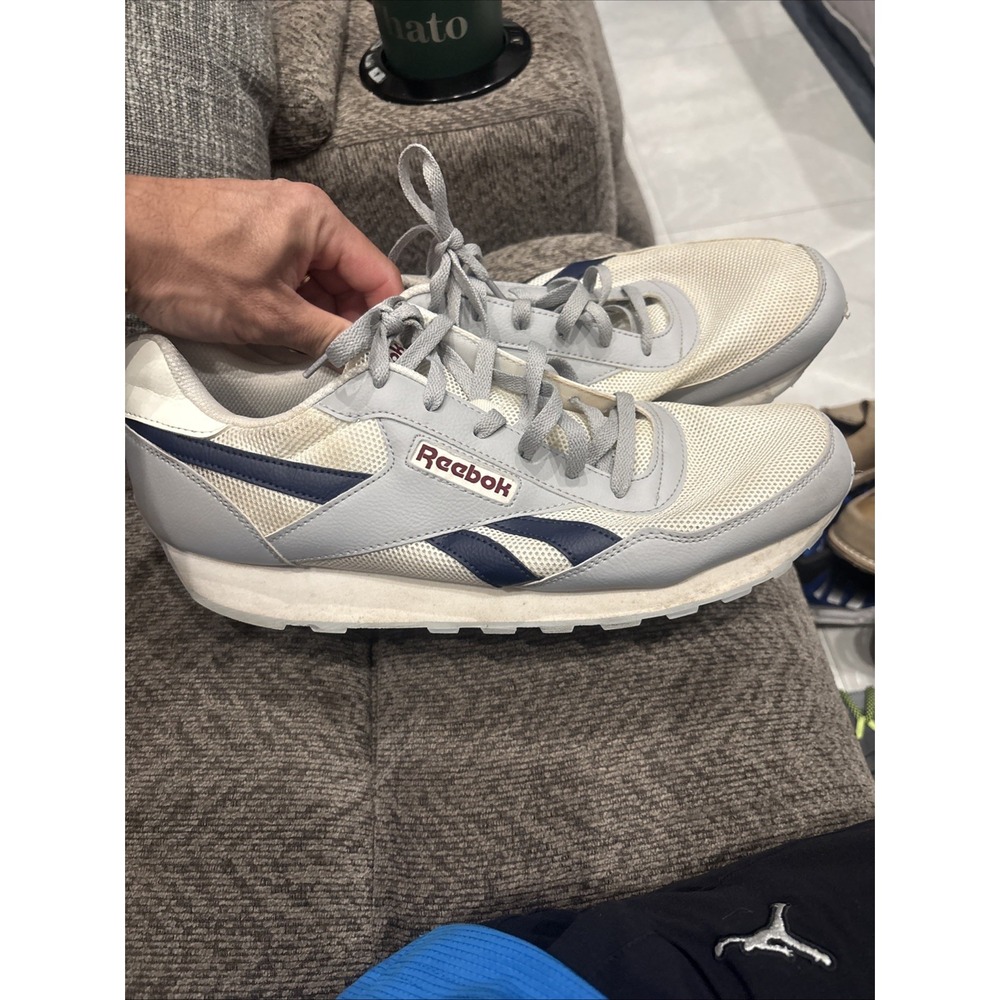 Size 13 - Reebok Rewind Run Chalk Vector Navy - Picture 1 of 6